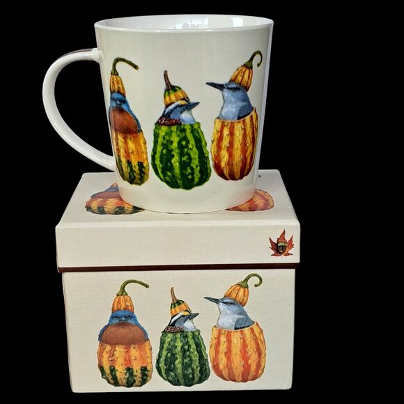 Vicki Sawyer Out Of My Gourd Birds Mug PPD Co Sparrow Mockingbird Art in box - Picture 1 of 16